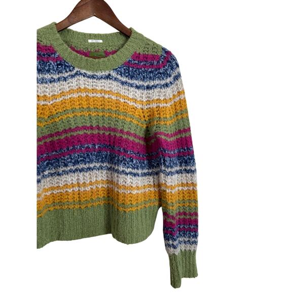 Mother Inset Puff Sleeve Sweater Alpaca Blend Multicolor Womans Small - Picture 7 of 10